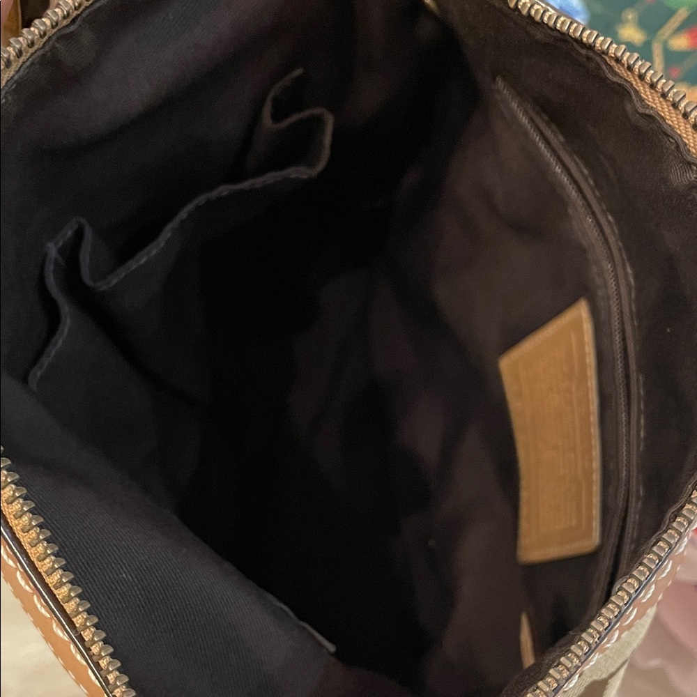 Coach Beige and Brown Signature Crossbody Bag - Picture 9 of 11